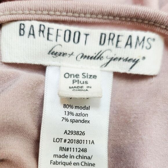 Barefoot Dreams Luxe Milk Jersey Caftan Loungewear Faded Rose Size OS Plus - Picture 7 of 7